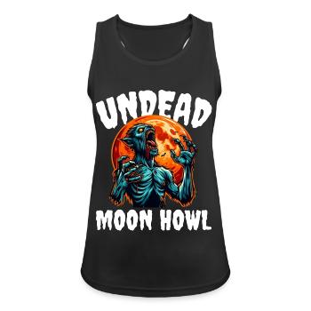 UNTOTE MONDGEHEUL - ZOMBIE HALLOWEEN - Frauen Tank Top atmungsaktiv - Schwarz - Vorne - Zoe (177cm)