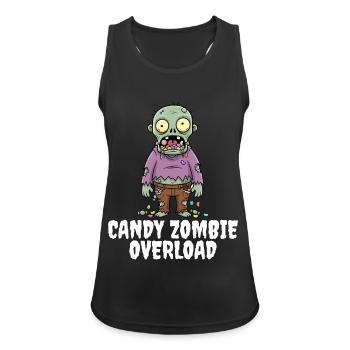 CANDY ZOMBIE OVERLOAD - ZOMBIE HALLOWEEN - Frauen Tank Top atmungsaktiv - Schwarz - Vorne - Zoe (177cm)