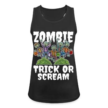 GRIMMIGER ZOMBIE REAPER - ZOMBIE HALLOWEEN - Frauen Tank Top atmungsaktiv - Schwarz - Vorne - Zoe (177cm)