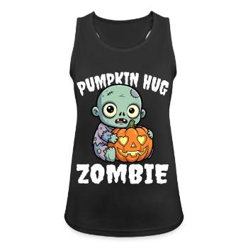 KÜRBIS UMARMUNG ZOMBIE - ZOMBIE HALLOWEEN - Frauen Tank Top atmungsaktiv - Schwarz - Vorne - Zoe (177cm)
