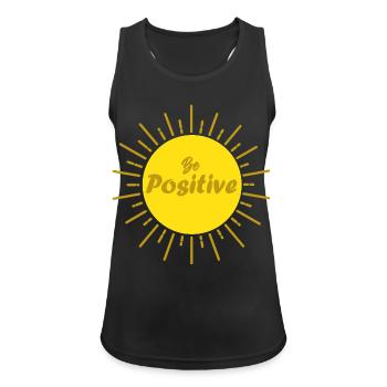 Sei positiv Sonne und gute Welle Positivität Geschenk - Frauen Tank Top atmungsaktiv - Schwarz - Vorne - Zoe (177cm)