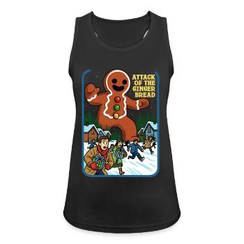 Angriff des Lebkuchens - Frauen Tank Top atmungsaktiv - Schwarz - Vorne - Zoe (177cm)