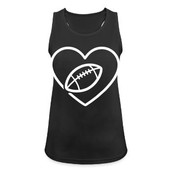 Heart Rugby XV – Rugby-Union-Liebhaber - Frauen Tank Top atmungsaktiv - Schwarz - Vorne - Zoe (177cm)