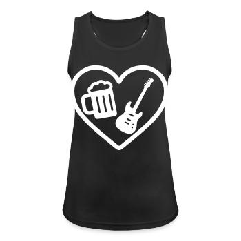 Heart Rock Bier - Frauen Tank Top atmungsaktiv - Schwarz - Vorne - Zoe (177cm)
