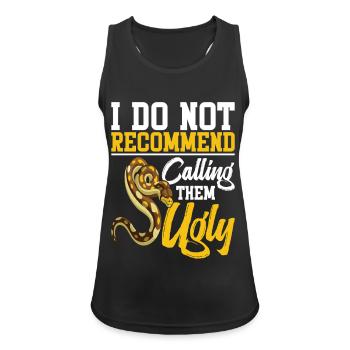 Schlangenliebhaber Reptiliengehege Python Futter Burmeser - Frauen Tank Top atmungsaktiv - Schwarz - Vorne - Zoe (177cm)