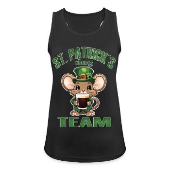 St. Patrick's Mouse Bier, Irische Partei - Frauen Tank Top atmungsaktiv - Schwarz - Vorne - Zoe (177cm)