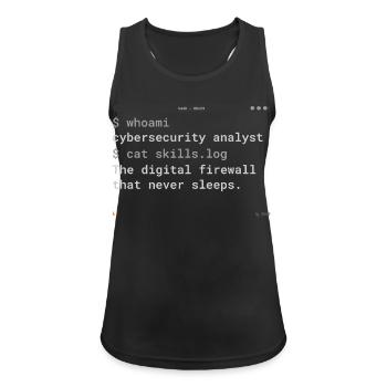 Cybersecurity Analyst Terminal - IT Gift - Frauen Tank Top atmungsaktiv - Schwarz - Vorne - Zoe (177cm)
