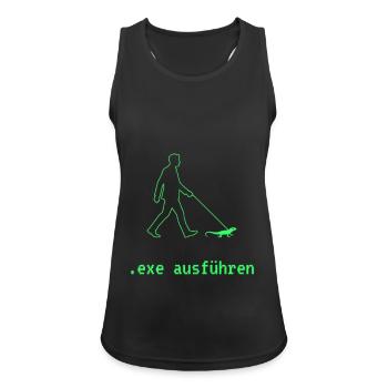 exe ausführen grün - Frauen Tank Top atmungsaktiv - Schwarz - Vorne - Zoe (177cm)