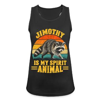 Jimothy Raccoon is My Spirit Animal - Frauen Tank Top atmungsaktiv - Schwarz - Vorne - Zoe (177cm)