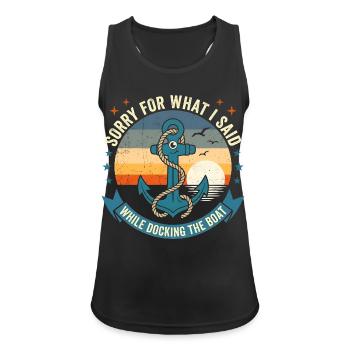 Funny Boat Docking Humor: Vintage Anchor Apology T - Frauen Tank Top atmungsaktiv - Schwarz - Vorne - Zoe (177cm)