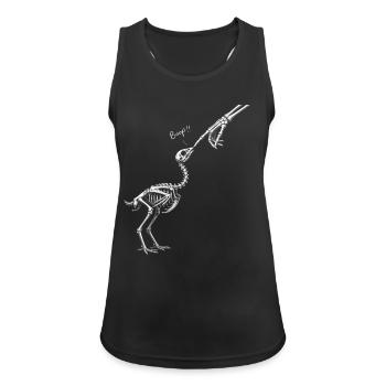 Funny skeleton chicken giving a hand kiss  - Frauen Tank Top atmungsaktiv - Schwarz - Vorne - Zoe (177cm)