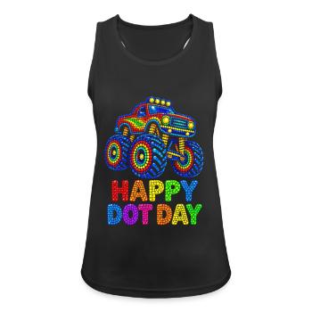 Happy Dot Day Monster Truck - Frauen Tank Top atmungsaktiv - Schwarz - Vorne - Zoe (177cm)