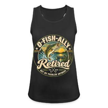O-Fish-Ally Retired 2026 for Fisherman Fishing  - Frauen Tank Top atmungsaktiv - Schwarz - Vorne - Zoe (177cm)