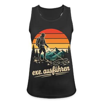 Programmierer Humor exe Echse ausführen - Frauen Tank Top atmungsaktiv - Schwarz - Vorne - Zoe (177cm)