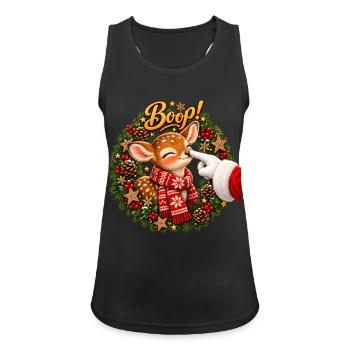 Boop! Cute Reindeer Christmas - Frauen Tank Top atmungsaktiv - Schwarz - Vorne - Zoe (177cm)