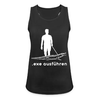 Admin Informatiker Programmierer Exe Ausführen - Frauen Tank Top atmungsaktiv - Schwarz - Vorne - Zoe (177cm)