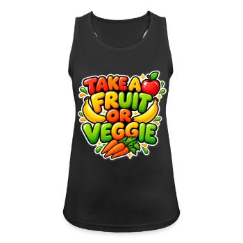 Take A Fruit Or Veggie Colorful Healthy Eating  - Frauen Tank Top atmungsaktiv - Schwarz - Vorne - Zoe (177cm)