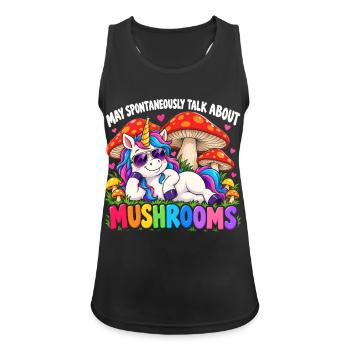Cute Unicorn Mushroom Lovers - Frauen Tank Top atmungsaktiv - Schwarz - Vorne - Zoe (177cm)