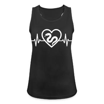 Herz-Schlange - Frauen Tank Top atmungsaktiv - Schwarz - Vorne - Zoe (177cm)