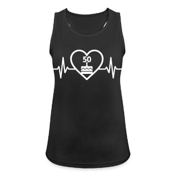 Herzkuchen zum 50. Geburtstag - Frauen Tank Top atmungsaktiv - Schwarz - Vorne - Zoe (177cm)