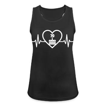 Herzkuchen zum 70. Geburtstag - Frauen Tank Top atmungsaktiv - Schwarz - Vorne - Zoe (177cm)