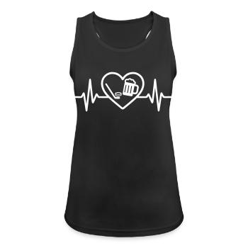 Heart Hockey Bier - Frauen Tank Top atmungsaktiv - Schwarz - Vorne - Zoe (177cm)