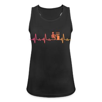 Entwickler von Programmierer Sunset Heartbeat - Frauen Tank Top atmungsaktiv - Schwarz - Vorne - Zoe (177cm)