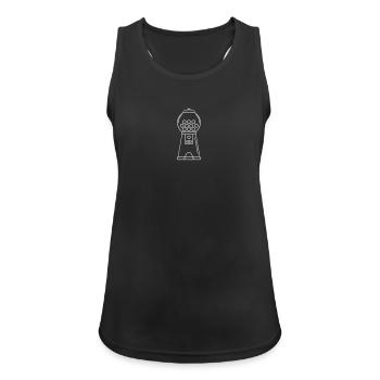 Kaugummiautomat - Frauen Tank Top atmungsaktiv - Schwarz - Vorne - Zoe (177cm)