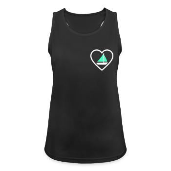 Heart Sailing – Design von Bootsliebhabern - Frauen Tank Top atmungsaktiv - Schwarz - Vorne - Zoe (177cm)