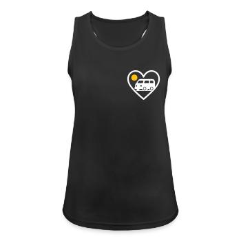 Vanlife Heart Van Reise Road Abenteuer - Frauen Tank Top atmungsaktiv - Schwarz - Vorne - Zoe (177cm)