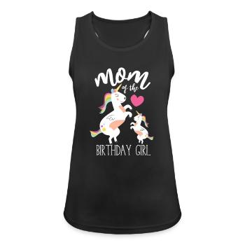 Mutter des Geburtstages - Geburtstagstochter - Frauen Tank Top atmungsaktiv - Schwarz - Vorne - Zoe (177cm)
