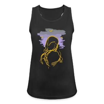 Hexe - Frauen Tank Top atmungsaktiv - Schwarz - Vorne - Zoe (177cm)