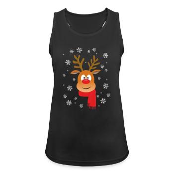 WEIHNACHTSRINDER - Frauen Tank Top atmungsaktiv - Schwarz - Vorne - Zoe (177cm)
