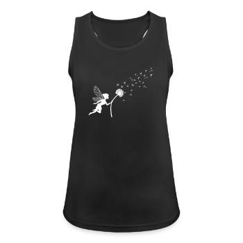 Traumfee Dandelion Samenflug - Frauen Tank Top atmungsaktiv - Schwarz - Vorne - Zoe (177cm)