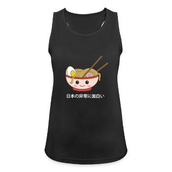 Kawaii Ramen Lächeln - Frauen Tank Top atmungsaktiv - Schwarz - Vorne - Zoe (177cm)