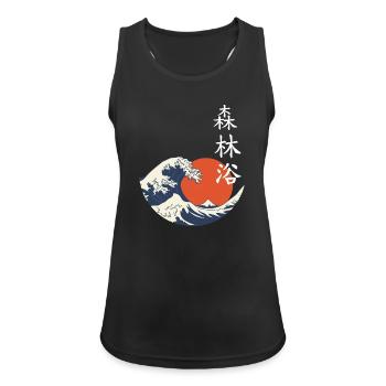 Welle Sonne Shinrin - Frauen Tank Top atmungsaktiv - Schwarz - Vorne - Zoe (177cm)