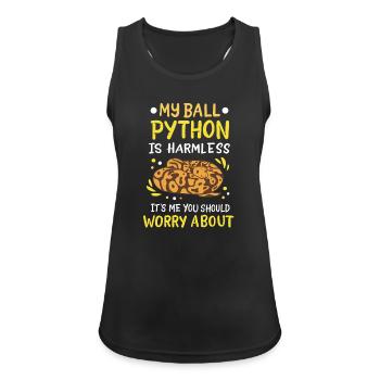 Ball Python - Frauen Tank Top atmungsaktiv - Schwarz - Vorne - Zoe (177cm)