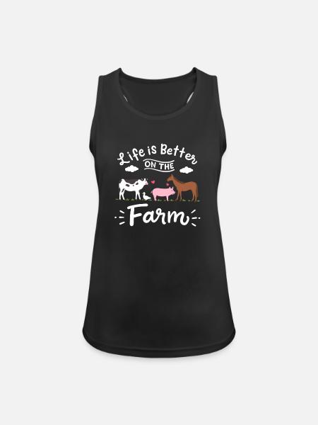 Bauernhof Landwirtschaft Nutztiere - Frauen Tank Top atmungsaktiv - Schwarz