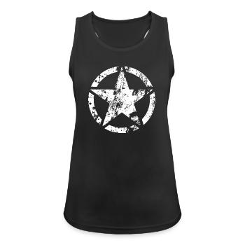 Verwitterter Kreisstern - Frauen Tank Top atmungsaktiv - Schwarz - Vorne - Zoe (177cm)