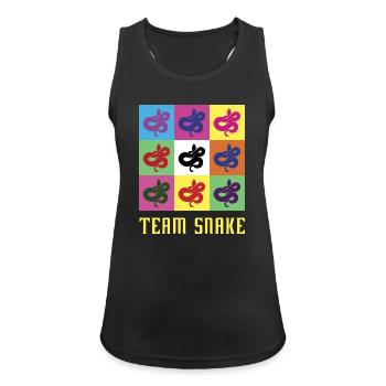 Team Schlange - Frauen Tank Top atmungsaktiv - Schwarz - Vorne - Zoe (177cm)