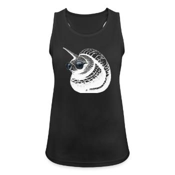 Coole EinhornSchnecke - Frauen Tank Top atmungsaktiv - Schwarz - Vorne - Zoe (177cm)