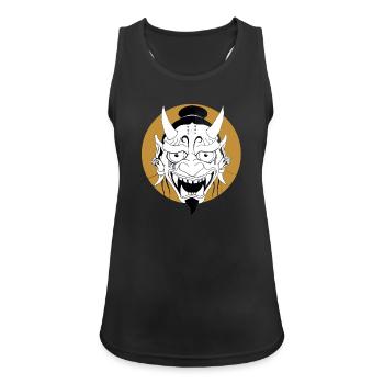 Oni Maske  - Frauen Tank Top atmungsaktiv - Schwarz - Vorne - Zoe (177cm)