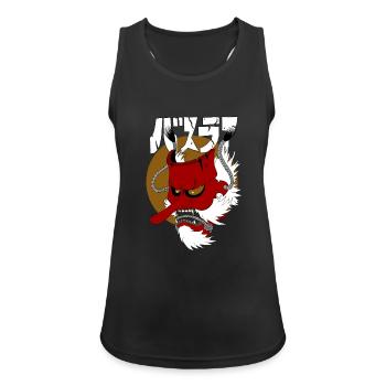 Japanische Dämonenmaske - Frauen Tank Top atmungsaktiv - Schwarz - Vorne - Zoe (177cm)