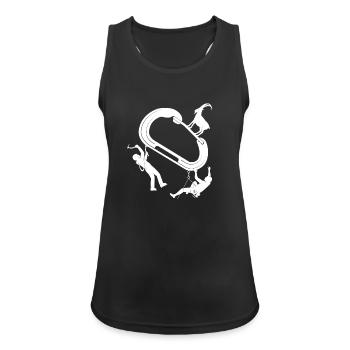 Zirkuslooping: Akrobaten um Ring - Frauen Tank Top atmungsaktiv - Schwarz - Vorne - Zoe (177cm)