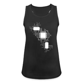 Schaltkreis Netzkunst - Frauen Tank Top atmungsaktiv - Schwarz - Vorne - Zoe (177cm)