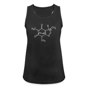 Koffein-Molekül – Energie zum Anziehen - Frauen Tank Top atmungsaktiv - Schwarz - Vorne - Zoe (177cm)