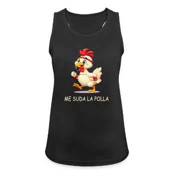 Animiertes schwitziges Huhn - Frauen Tank Top atmungsaktiv - Schwarz - Vorne - Zoe (177cm)