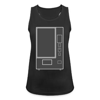 Snackautomat Verkaufsautomat Automat - Frauen Tank Top atmungsaktiv - Schwarz - Vorne - Zoe (177cm)
