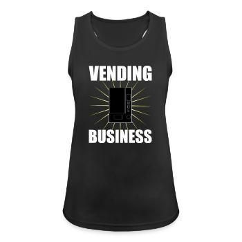 Snackautomat und Vending Business-Schriftzug - Frauen Tank Top atmungsaktiv - Schwarz - Vorne - Zoe (177cm)