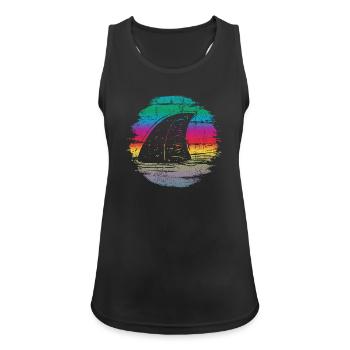Sonnenuntergang Surfer Welle Illustration - Frauen Tank Top atmungsaktiv - Schwarz - Vorne - Zoe (177cm)